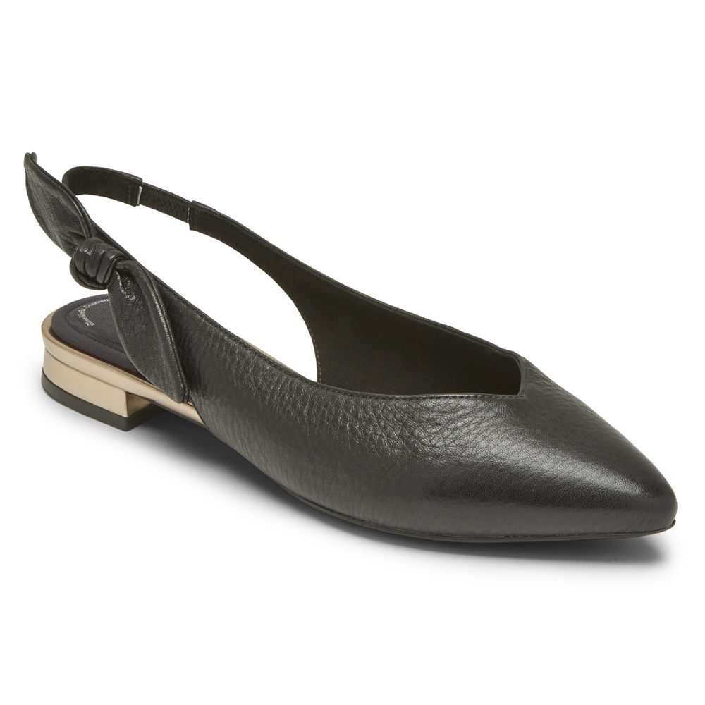 Slingback Rockport Mujer Mexico - Total Motion Zuly Bow Negros - FPEWH8640